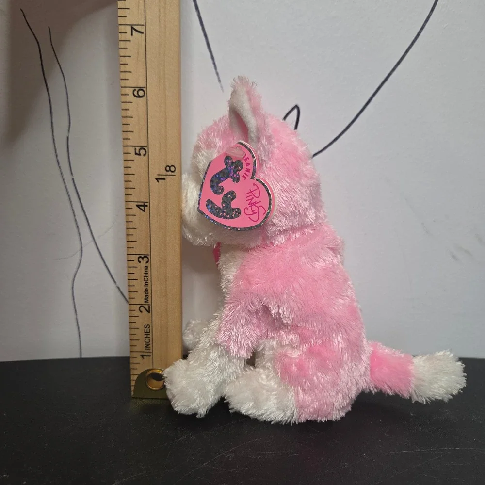 Ty Beanie Babies Bonita Pink Puppy Dog Plush 2006 Blue Eyes‎ Glitter Nose 6.5